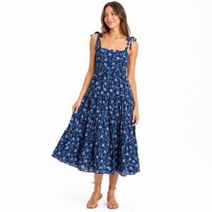 madewell denim cami midi dress Women's Denim Seamed Flare Midi Dress in Croswell Wash - Size 10